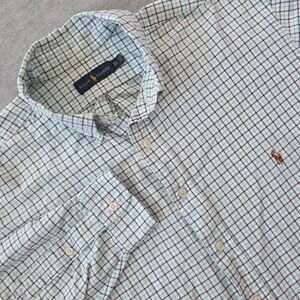 Ralph Lauren Mens XLT Tall Gingham Check Button Down Shirt Embroidered Pony